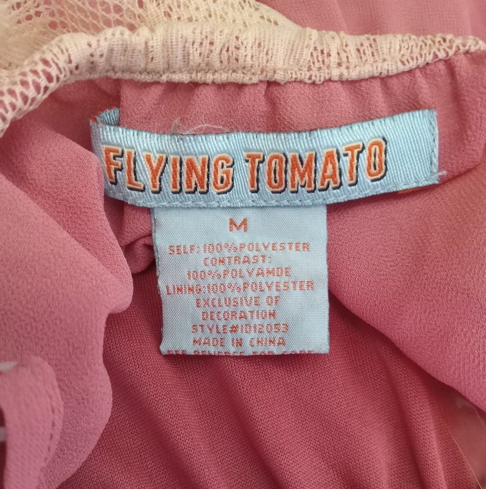 Flying Tomato lace detailed peach orange spaghetti straps maxi dress. Medium - Picture 9 of 9